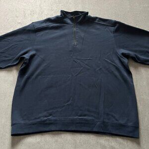 L.L. Bean 1/4 Zip Pullover Sweatshirt Men XL - TALL Blue Fleece Outdoor Cotton